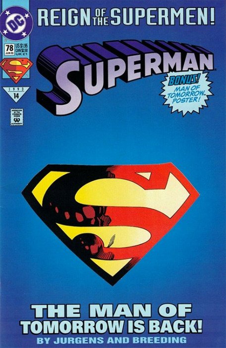 Superman (1987) 78, Die Cut Cover, VF/NM