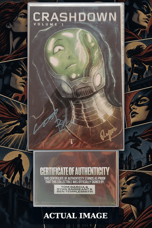 Crashdown Volume #1, TP, Triple signed by COMICTom, Ryan and Artist, NM