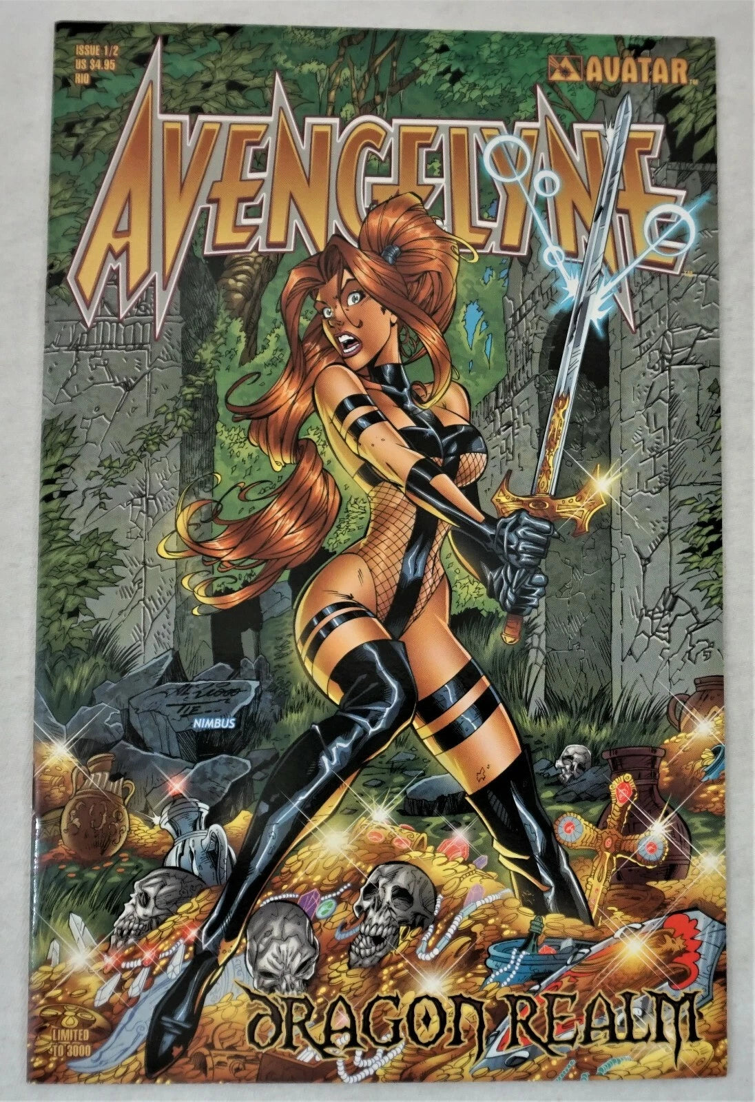 Avengelyne Dragon Realm 1/2, Al Rio Cover LTD to 3000,  NM