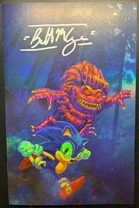 Brett Azar SDCC Art Bazaar Sketch Book — Signed Sonic Cover, NM, Stock Image