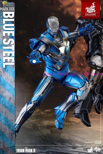 Hot Toys Iron Man Blue Steel, Previously Displayed, MINT in BOX
